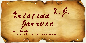 Kristina Jorović vizit kartica